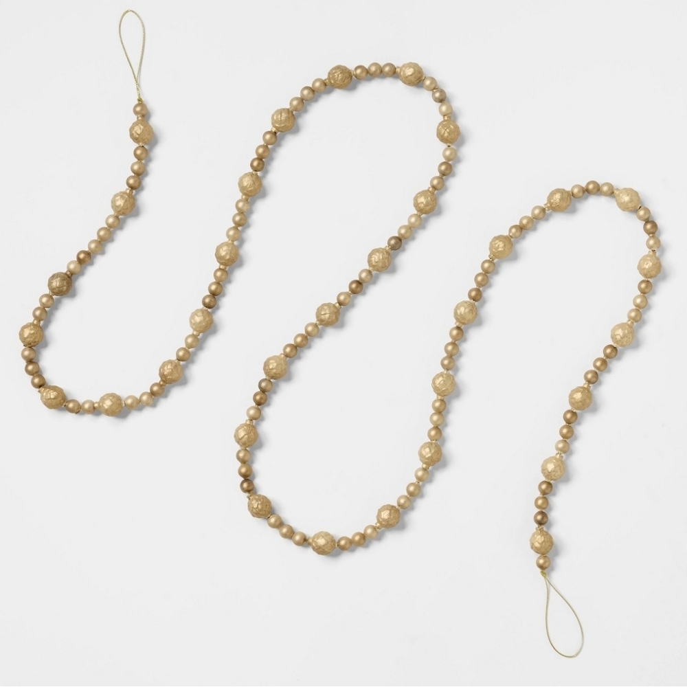 Studio McGee Threshold Gold Bead Christmas Garland Target 2025